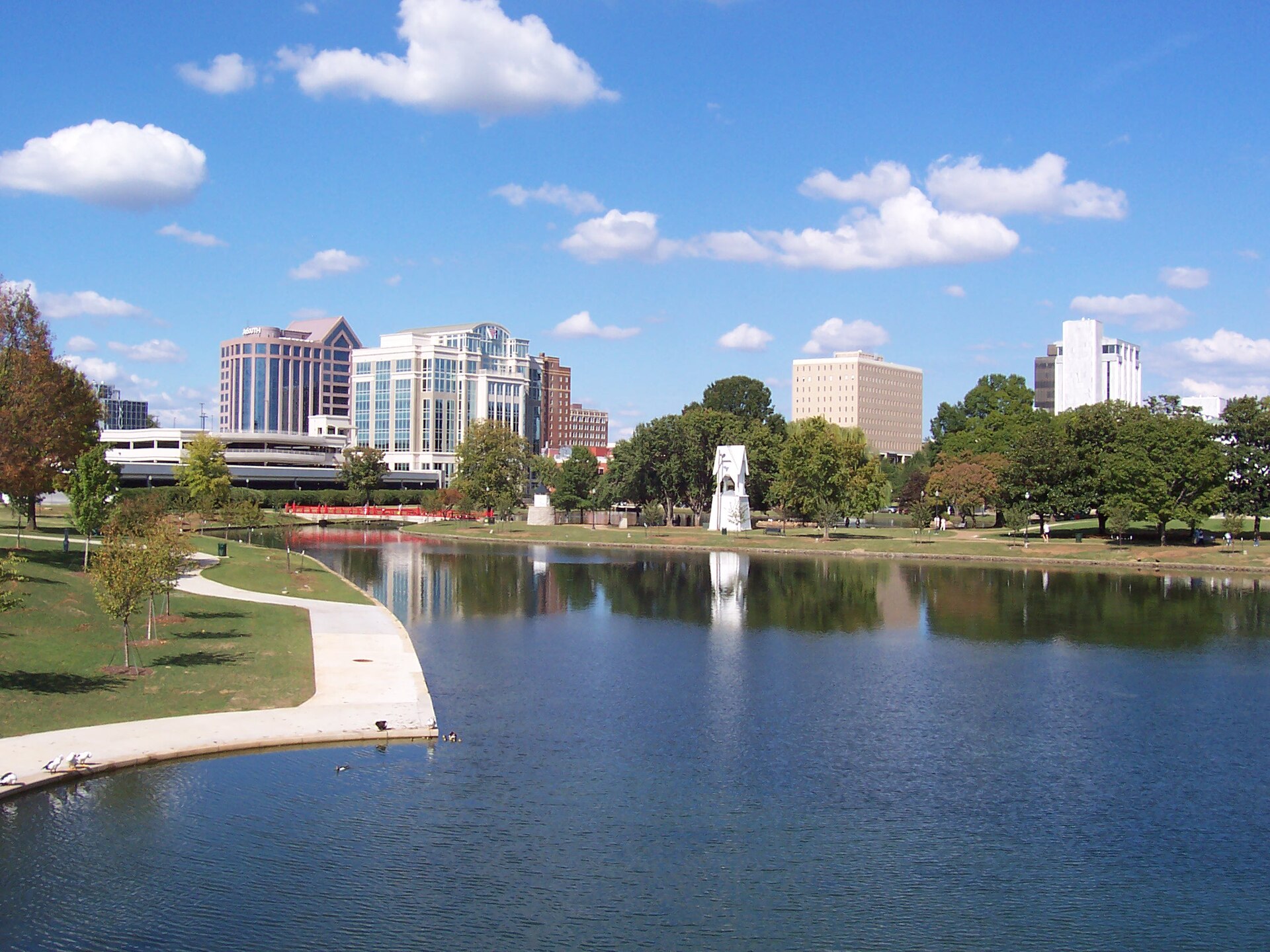 Downtown Huntsville Alabama skyline from Big Spring Park